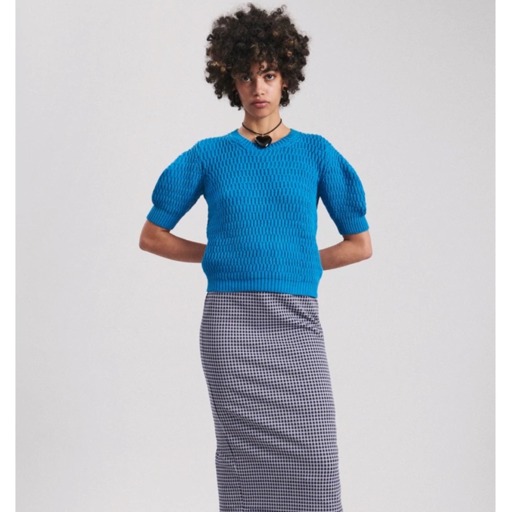Rachel Comey Tagoni Sweater Tee - Blue, Size Medium, New! - Picture 2 of 4